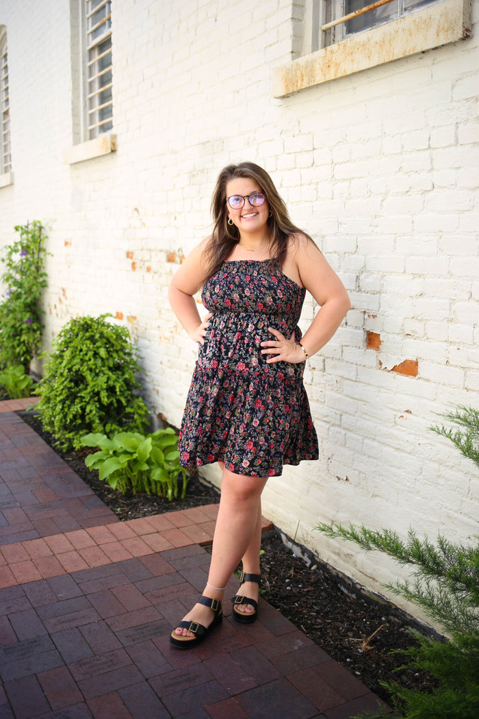 Black and Pink Print Dress | Boutique Elise | Macy angie