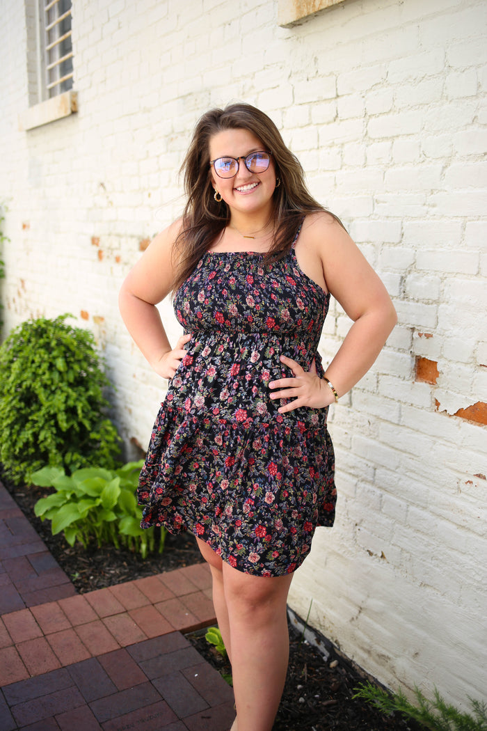 Black and Pink Print Dress | Boutique Elise | Macy angie