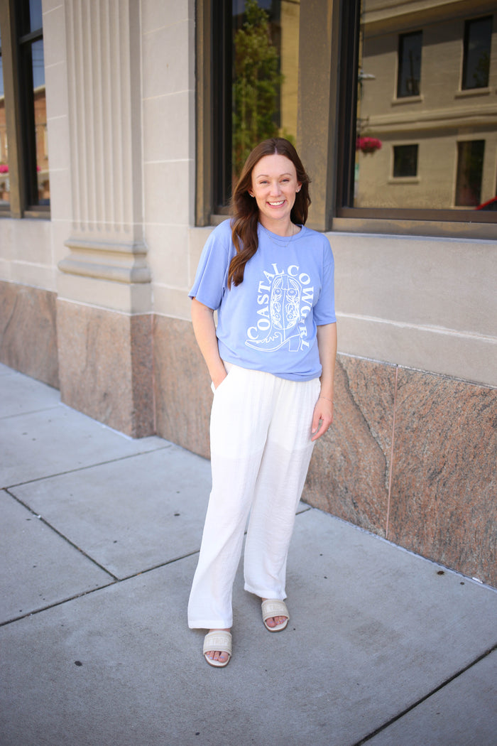 light blue coastal cowgirl short sleeve top