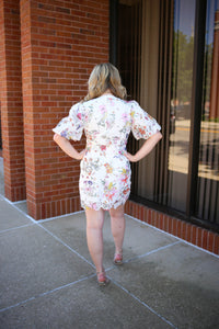 Off White Floral and Bow Detail Dress | Boutique Elise | Penny Entro