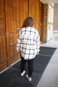 Cream and Black Plaid Button-Down | Boutique Elise | Hayden Blu Pepper