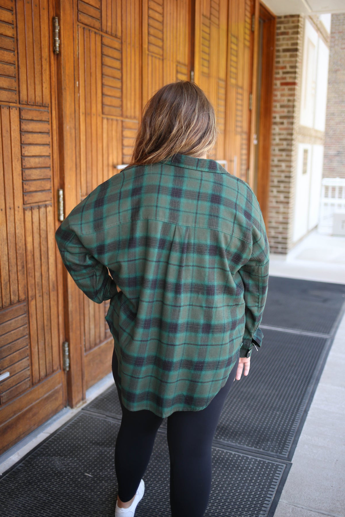 Hunter Green Plaid Lightweight Button-Down | Boutique Elise | Hope Blu Pepper