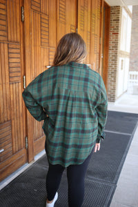 Hunter Green Plaid Lightweight Button-Down | Boutique Elise | Hope Blu Pepper