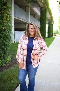 Pink Plaid Flannel Button-Down | Boutique Elise | Luna Staccato