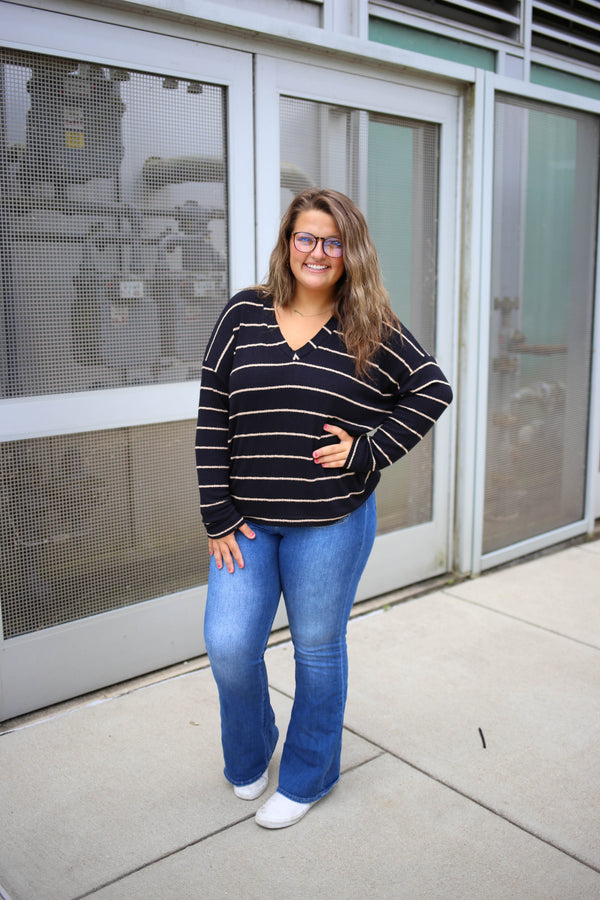 Navy and White Stripe Top and Jogger Set | Boutique Elise | Jenny main image 1