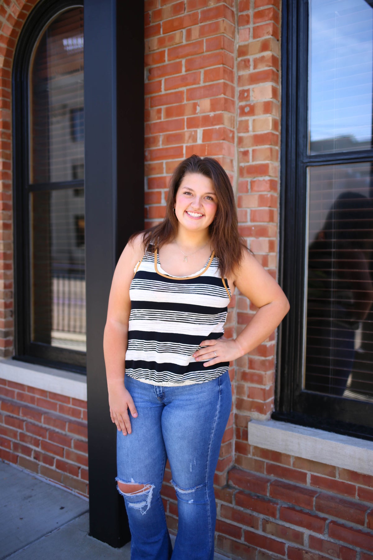 Black and Rust Stripe Tank Top | Boutique Elise | Kimberly Hem & Thread