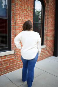 Oatmeal Drop Shoulder Long Sleeve Top | Boutique Elise | Lynn Blu Pepper