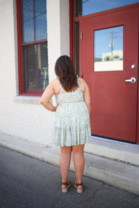 Sage Green Floral Print Tiered Ruffle Dress | Boutique Elise | Felicity Blu Pepper