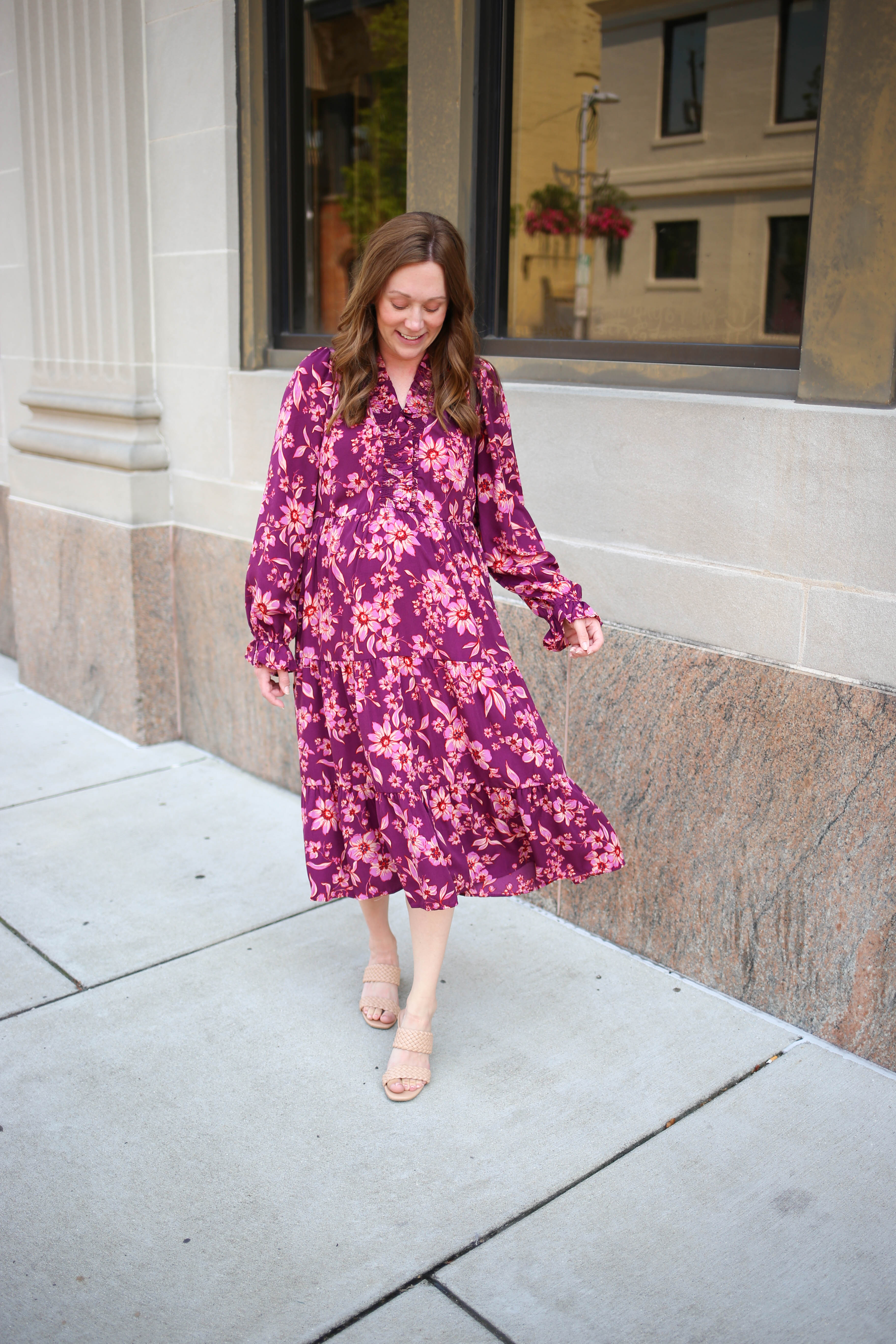 Plum Floral Print Long Sleeve Dress | Boutique Elise | Lexi Plum Floral Print Long Sleeve Dress | Boutique Elise | Lexi
