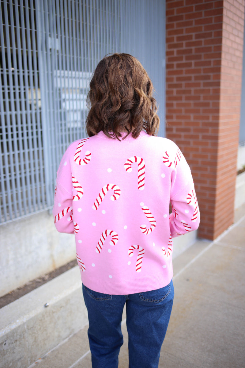 Pink Candy Cane Sweater Staccato