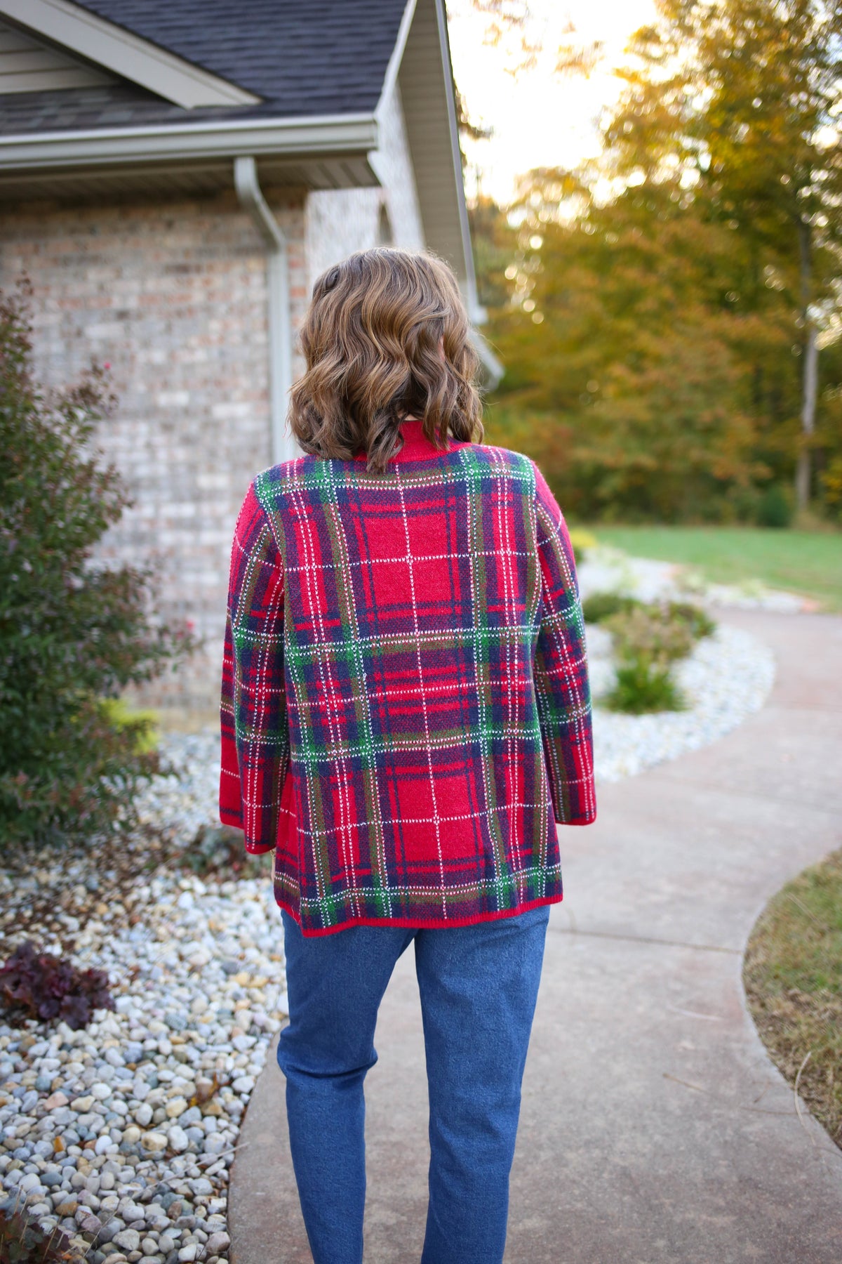Red and Green Plaid Sweater | Raelynn Entro