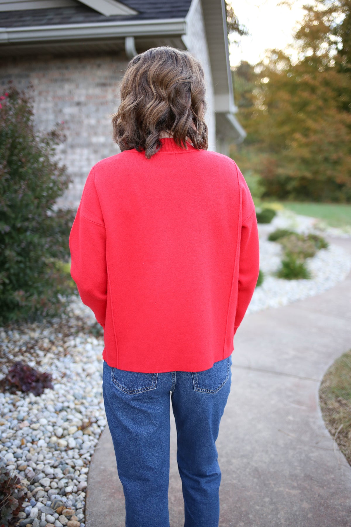 Bright Red Long Sleeve Sweater | Rachel Staccato