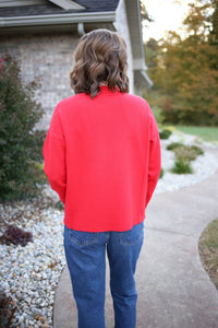 Bright Red Long Sleeve Sweater | Rachel Staccato