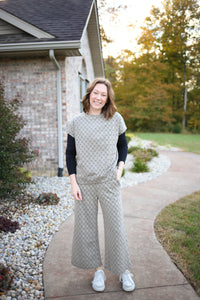 Black and Cream Stripe Detail Pants | Tonya see and be seen