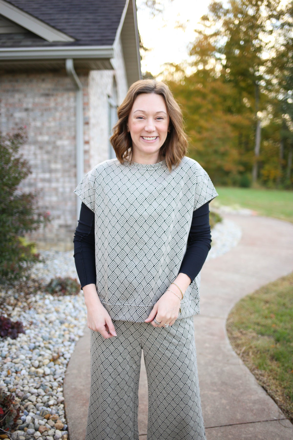 Black and Cream Stripe Detail Top | Tessa see and be seen
