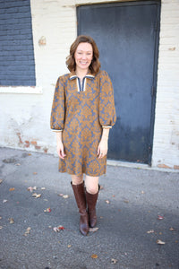 Toffee Printed Half-Zip Dress | Zoey Jodifl