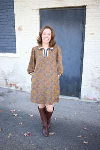 Toffee Printed Half-Zip Dress | Zoey Jodifl