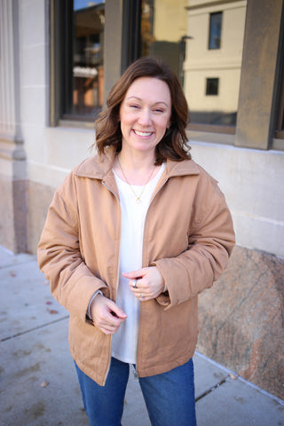 Camel Puffer Barn Jacket | Jill Hyfve