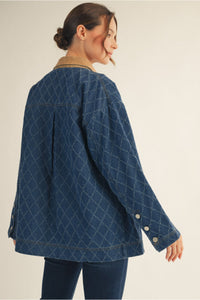 Stitched Detail Denim Barn Jacket | Della Jodifl