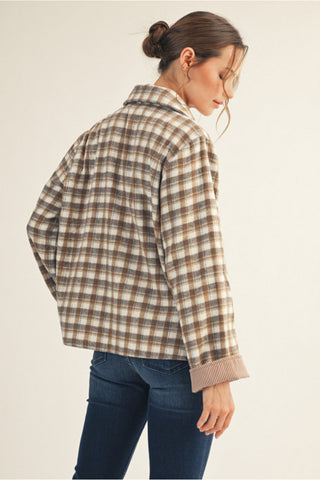 Plaid Button-Down Jacket | Monica Jodifl