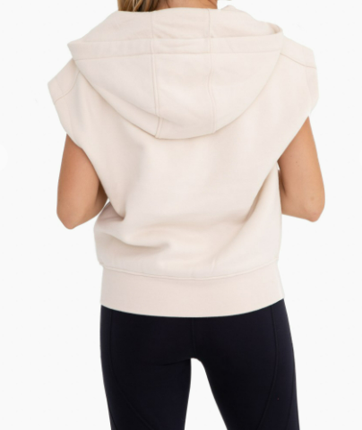 Off-White and Black Half-Zip Active Vest | Boutique Elise | Angela Mono b