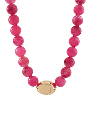 Bold Beaded Necklace with Gold Accent Golden Stella