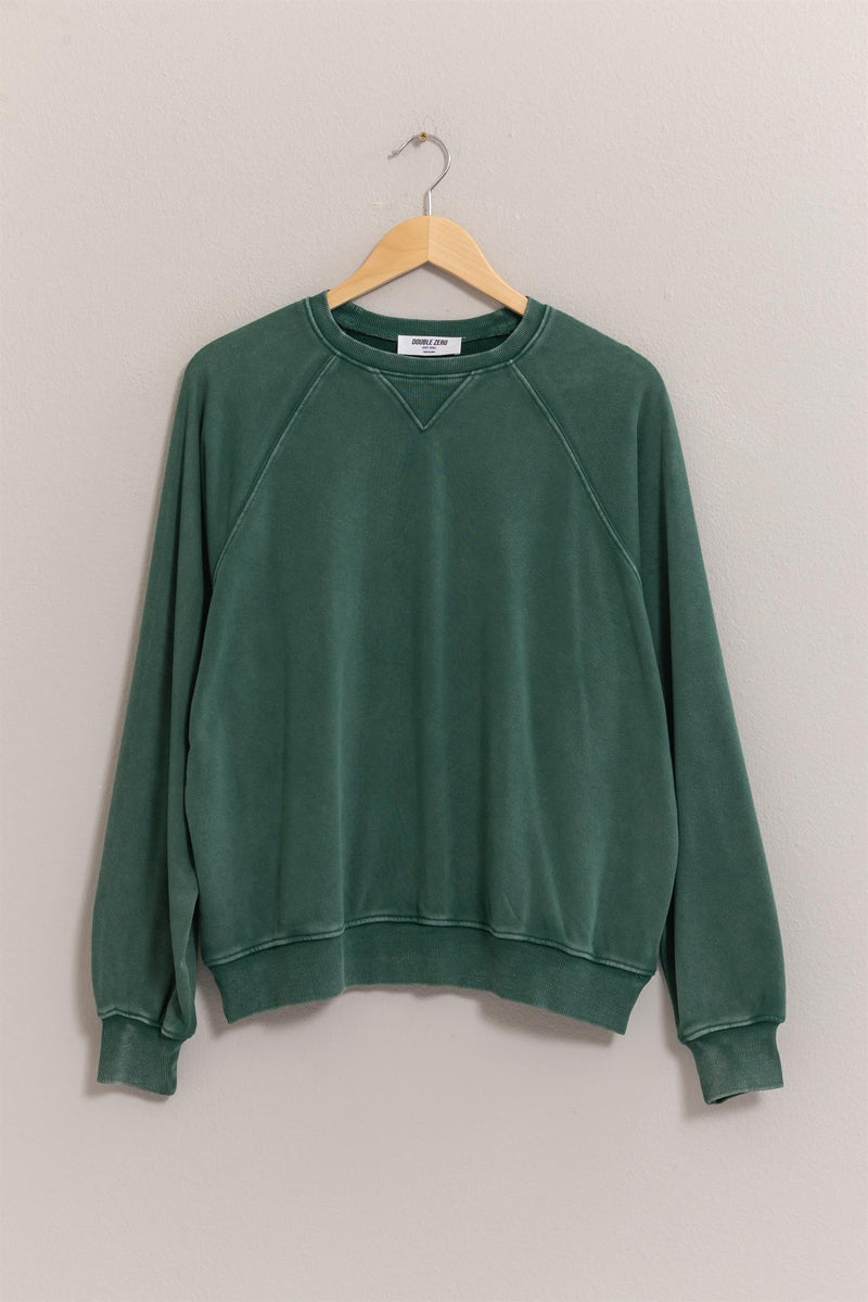 Comfy Green Mineral Wash Sweatshirt | Boutique Elise | Gale Hyfve
