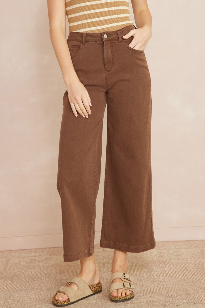 Chocolate Brown Wide Leg Pants | Boutique Elise | Kelsey Entro