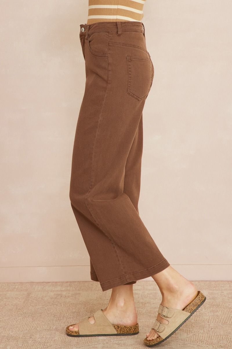 Chocolate Brown Wide Leg Pants | Boutique Elise | Kelsey Entro