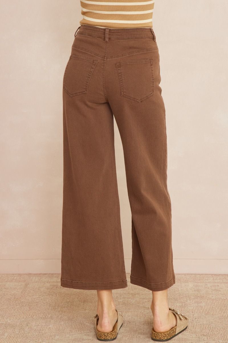 Chocolate Brown Wide Leg Pants | Boutique Elise | Kelsey Entro
