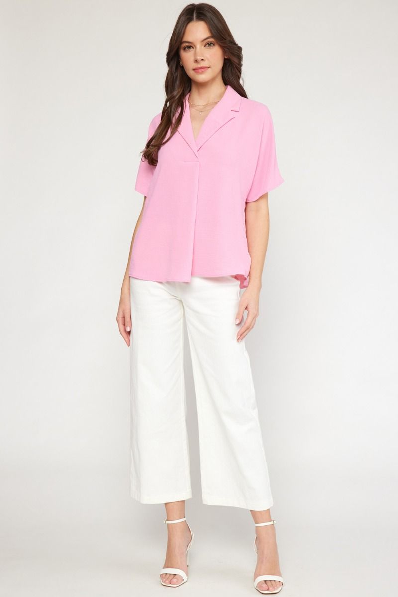 Light Pink Short Sleeve Top | Boutique Elise | Leanna Entro