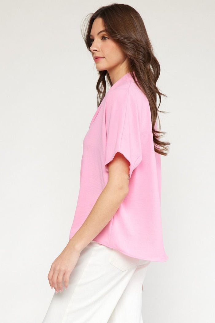 Light Pink Short Sleeve Top | Boutique Elise | Leanna Entro