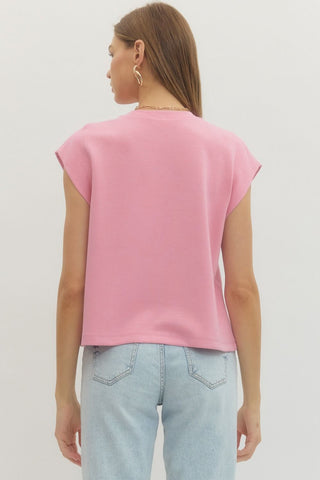 Light Pink Cap Sleeveless Top | Poppy Entro