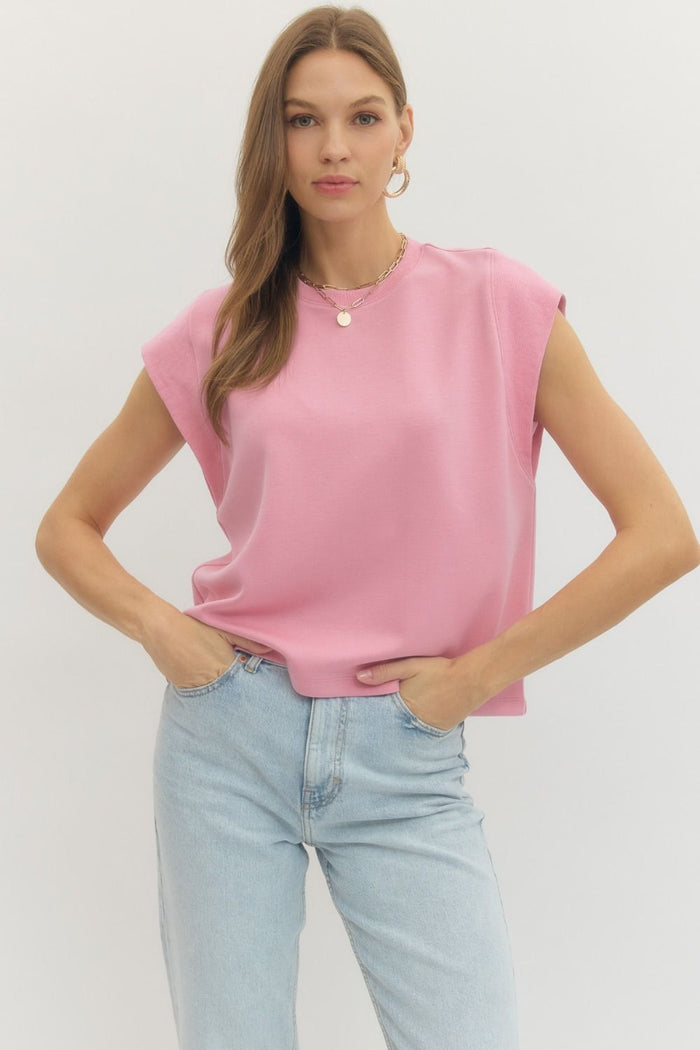 Light Pink Cap Sleeveless Top | Poppy Entro