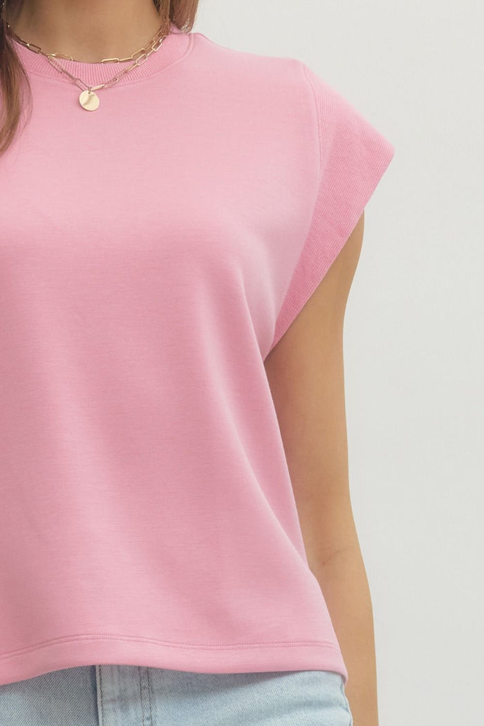 light pink sleeveless top