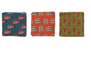 Cotton Zipper Printed Food Pouch Creative Co-Op