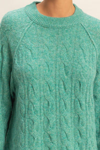 Green Knit Long Sleeve Sweater | Gabby Hyfve