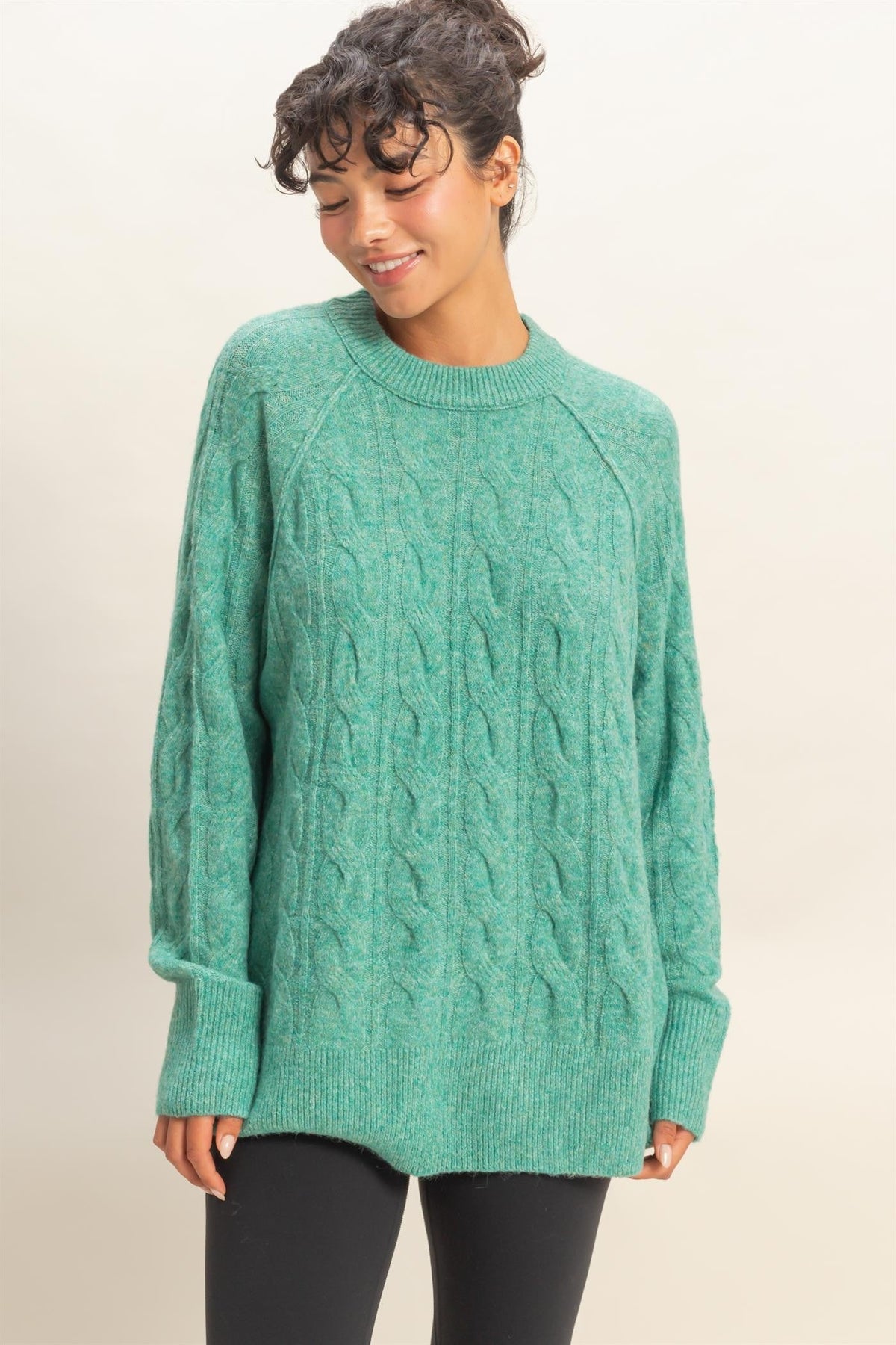 Green Knit Long Sleeve Sweater | Gabby Hyfve