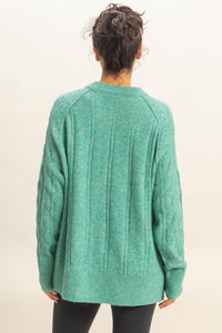Green Knit Long Sleeve Sweater | Gabby Hyfve