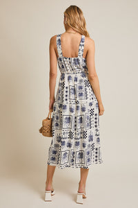 Halter Neckline Abstract Print Dress | Addy Gilli