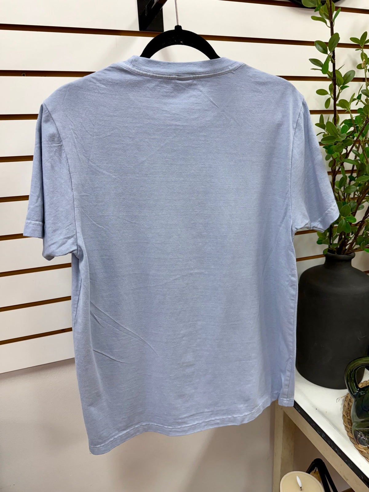 Library Card Washed Blue Graphic Tee Pressed