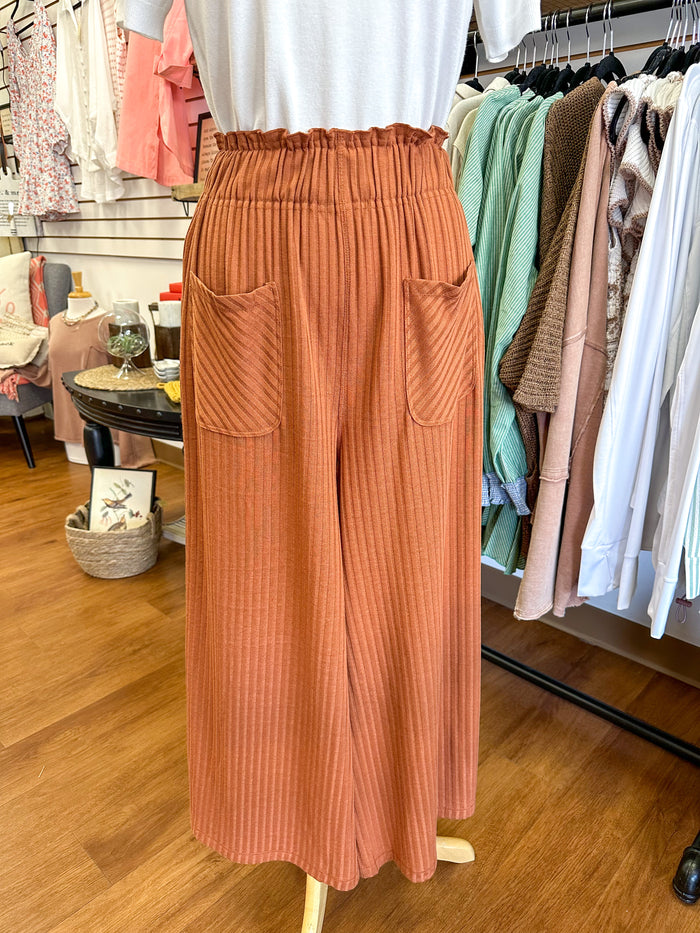 Womens Camel Wide Leg Crop Pant | Boutique Elise | Shannon Very J