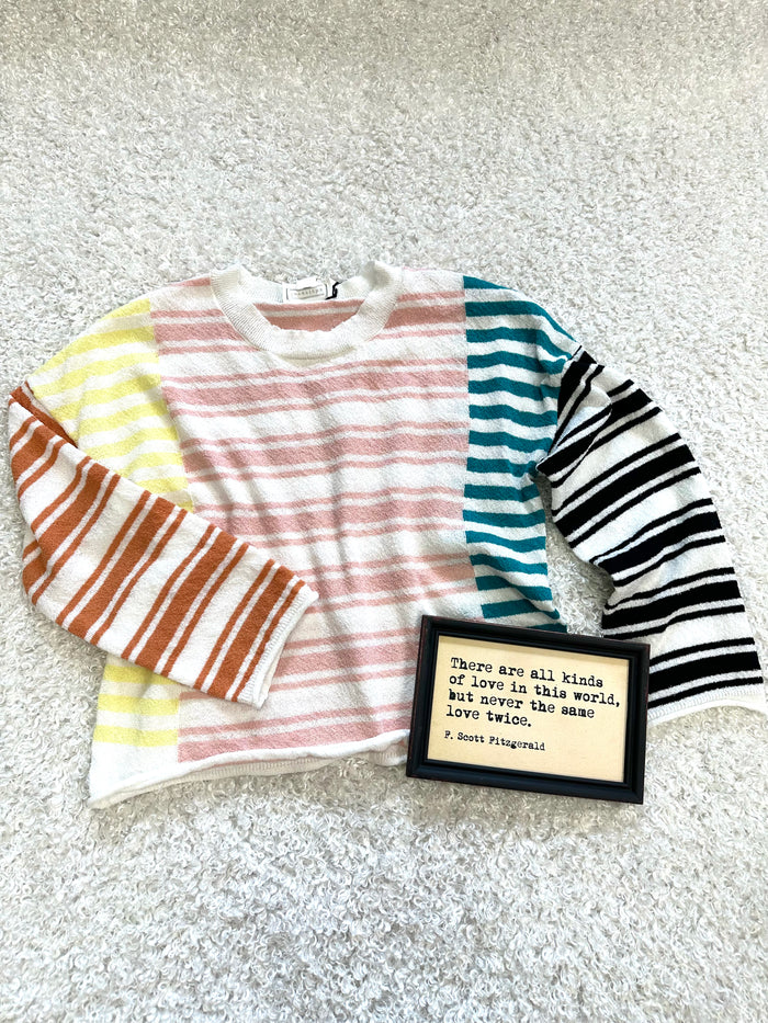 Bright Stripe Colorblock Long Sleeve Top | Boutique Elise | Amelia Very J