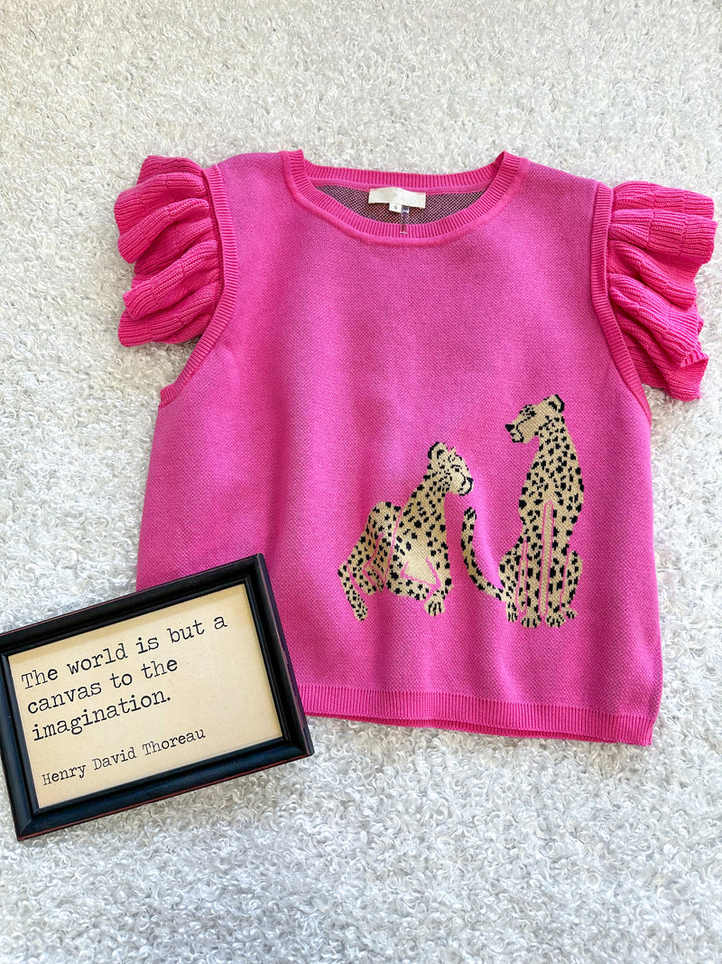 Hot Pink Cheetah Top | Boutique Elise | Charlie Entro