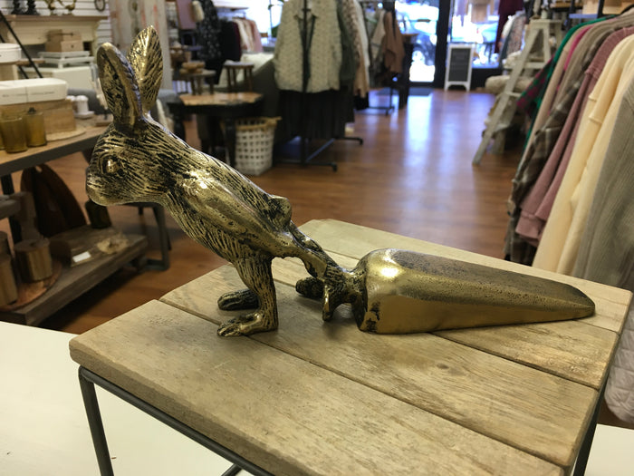 Gold Rabbit Door Stop