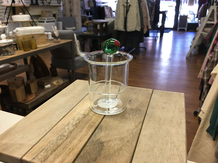Glass Olive Toothpick Holder