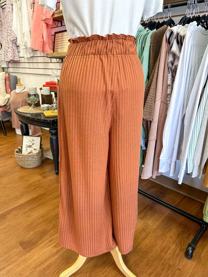 Womens Camel Wide Leg Crop Pant | Boutique Elise | Shannon Very J