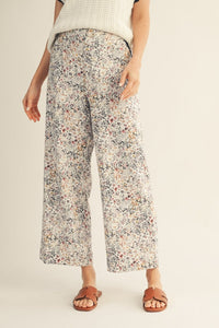 ivory floral print pants, jodifl
