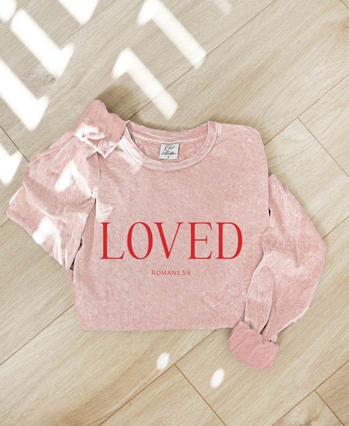 Loved Romans 5:8 Long Sleeve | Boutique Elise | Pre-order oat collective