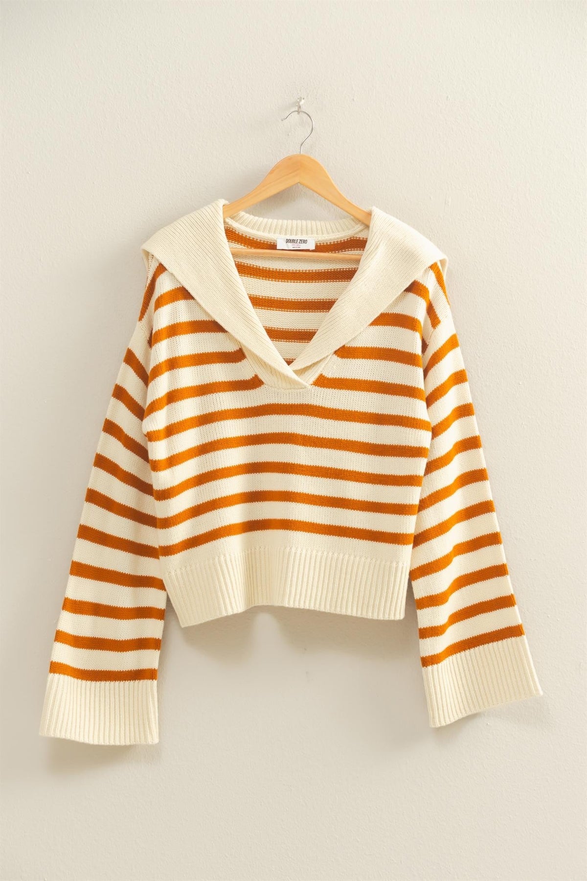 Mustard Yellow and Cream Stripe Sweater | Claire Hyfve